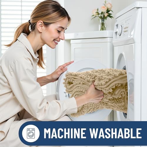 Smiry Bathroom Rugs 50X30, Extra Soft Rubber Backing Chenille Bath Mats - Image 6