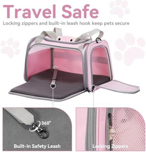 Petsfit Cat Carrier Airline Approved, 17.5×10.5×10.5 in - Image 3