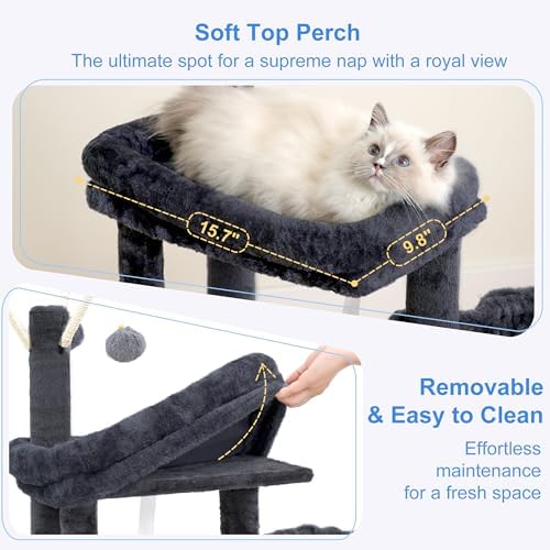 Heybly Cat Tree, 45.3" Cat Tower - Image 4