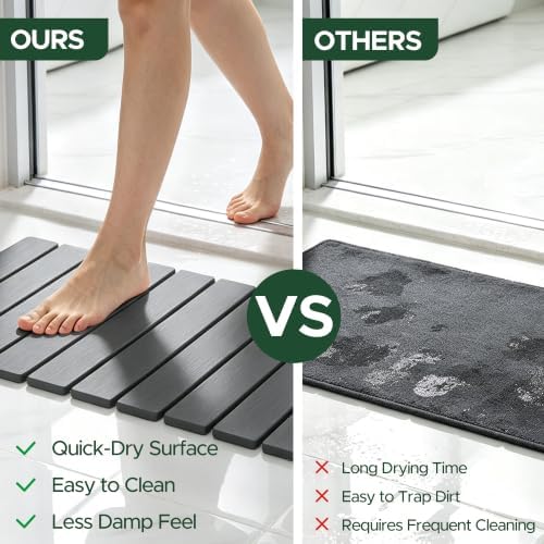 Stone Bath Mat Diatomaceous Earth Shower Mat Non-Slip Super Absorbent - Image 4