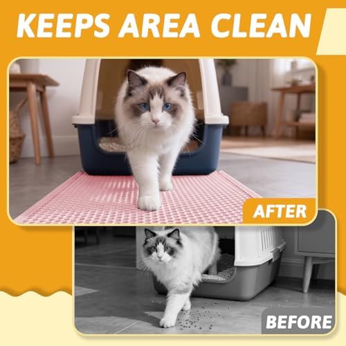 Pieviev Cat Litter Mat, Double-Layer Waterproof Litter Trap - Image 5