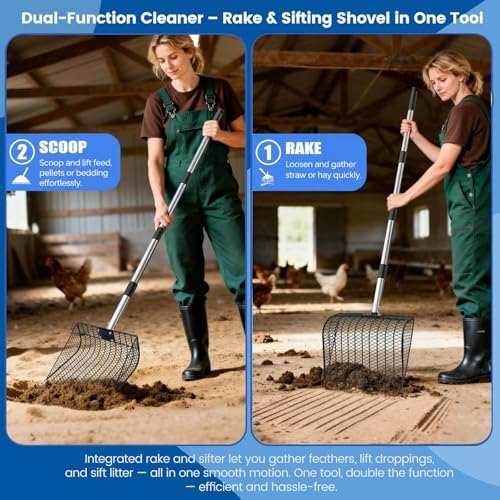 2-in-1 Chicken Coop Poop Scooper and Rake - Image 4