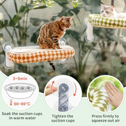 Sunhoo Foldable Cat Window Perch, Large Suction Cup Kitty Hammock - Image 6