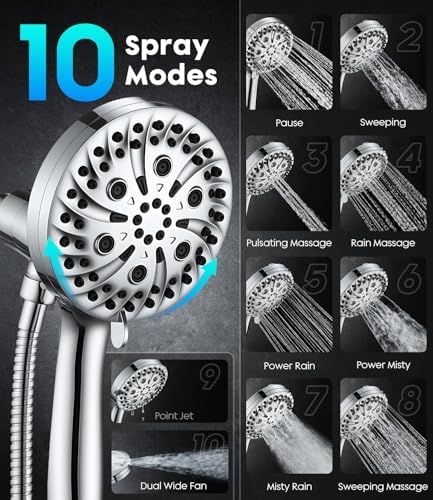 Handheld Shower Head High Pressure – Magnetic Holder, 10 Spray Modes - Image 3