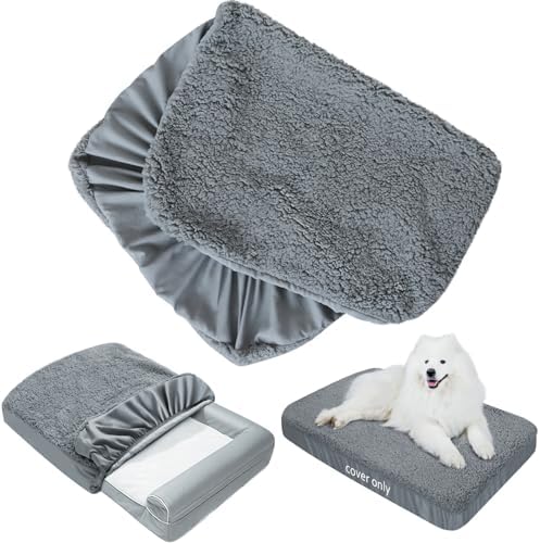 Dog Bed Covers 2 Pack Soft Plush Replacement Washable, 41x29 Inches by Moonsea