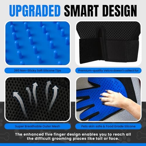 Pet Hair Removal Glove – Grooming Gloves - Image 2