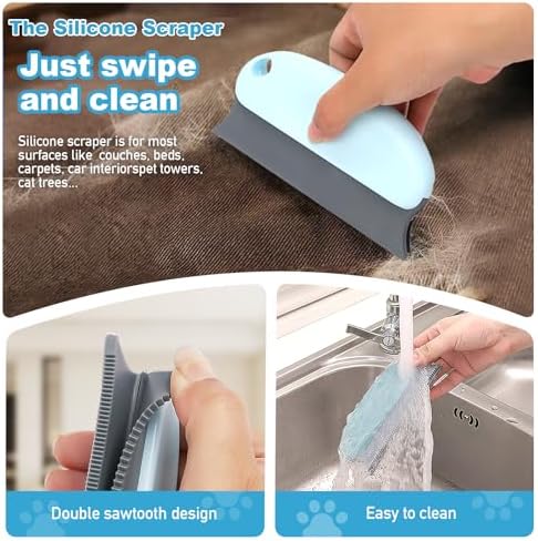 Pet Hair Removal Tool: 6 Pcs Dog Cat Hair Remover - Image 3