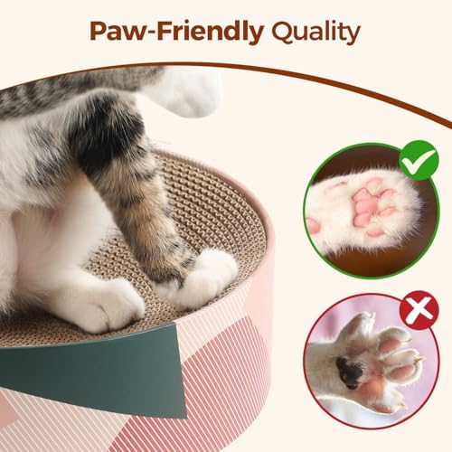 ComSaf Cat Scratcher Bed 17 x 13 in, Oval Cardboard Scratch Pad - Image 4