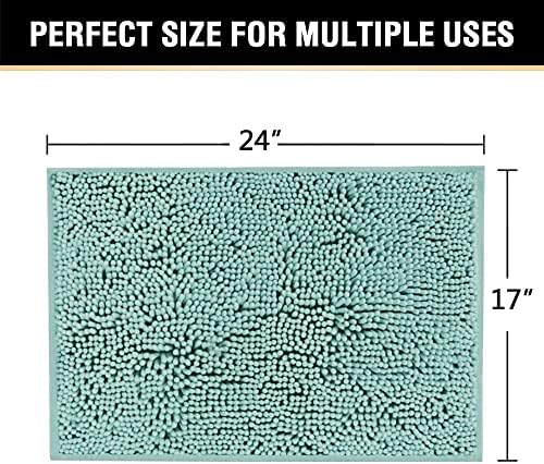 H.VERSAILTEX Bath Mat Bathroom Non Slip Extra Thick Chenille Rug 17" x 24" - Image 2
