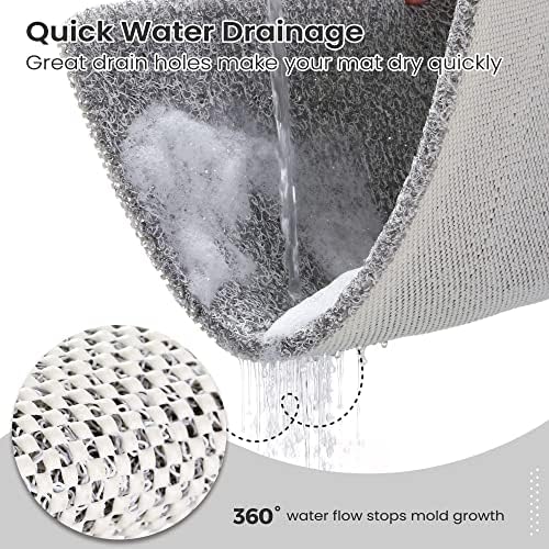 0.6" Extra Thick Non Slip Shower Mat, PVC Loofah Shower Mat - Image 5