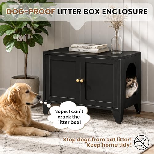 Metal Cat Litter Box Enclosure Furniture, Hidden Cat Washroom Cabinet - Image 3