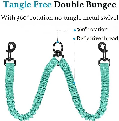 iYoShop Double Dog Leash, 360° Swivel, No Tangle, 25-150 lbs - Image 5