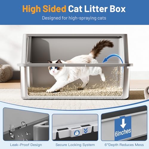 Jotesnew 2 Pack XL Stainless Steel Cat Litter Box - Image 2