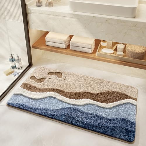 Cute Ocean Bathroom Rug Super Absorbent Bath Mat Machine Washable and Non Slip by Loismood