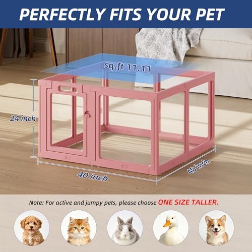 Clear Acrylic Dog Playpen Indoor Pet Pen, 8 Panels - Image 5