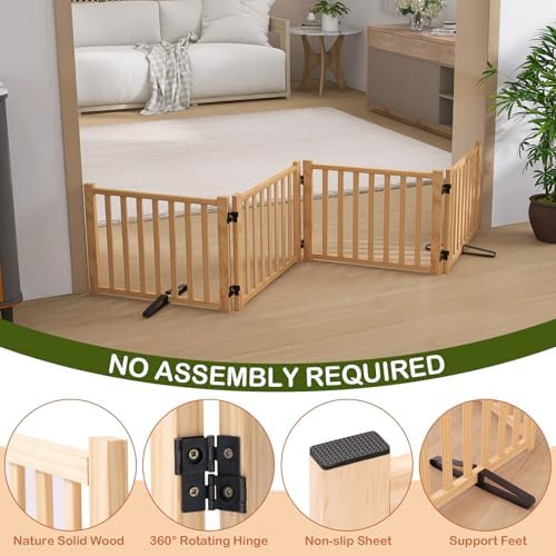 Wooden Freestanding Dog Gate Indoor - Image 6