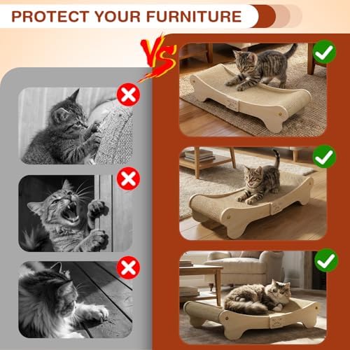 NOCOEX Sisal Cat Scratcher Bed: Wood Scratch Board Hammock - Image 5