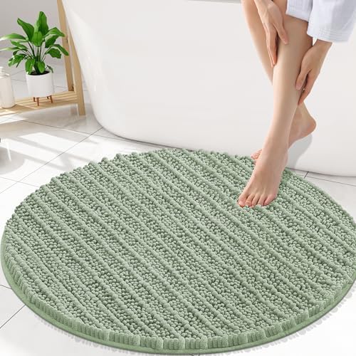 Smiry Bathroom Rugs Round 30X30, Extra Soft Rubber Backing Bath Mats by Smiry