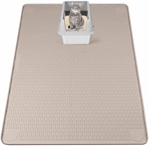 Silicone Cat Litter Mat for Litter Box 50”x35” Large Cat Mat by Bartuke