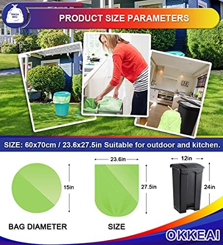 OKKEAI Blue Trash Bags 8 Gallon, Medium Garbage Bags - Image 2