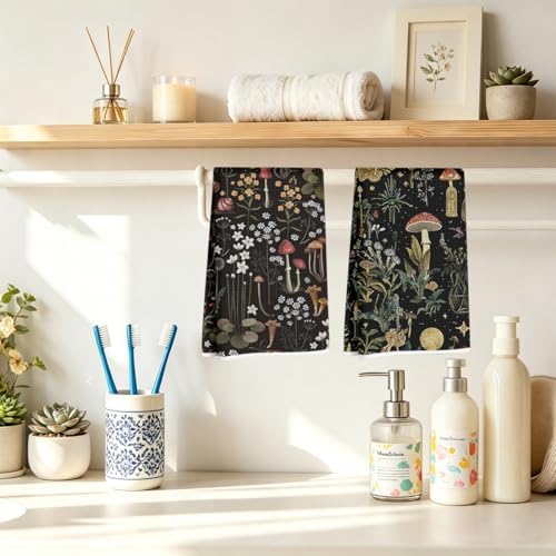 2 Pcs Black Mushroom Kitchen Towels, Mushroom Gifts - Image 4