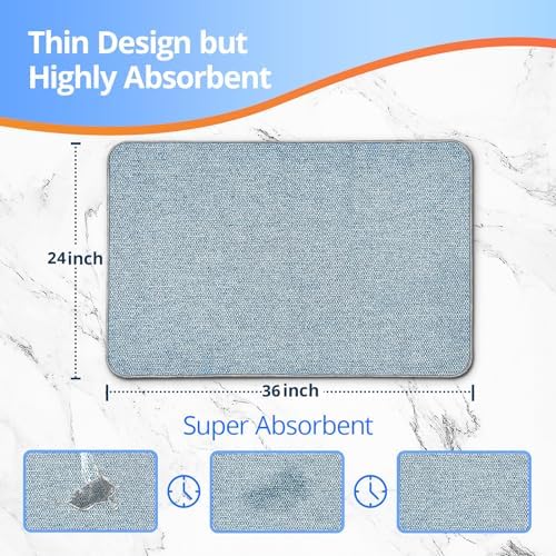 Upgraded Bath Mat 24x36Inch, Thin Bath Mats Rugs - Image 2