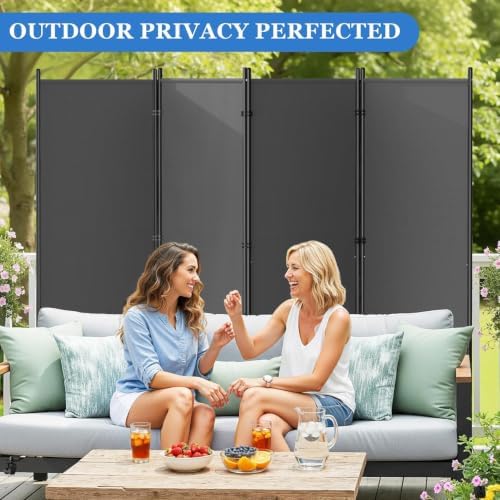 SUNALLY Room Divider Privacy Screens, 4 Panels Dividers - Image 6
