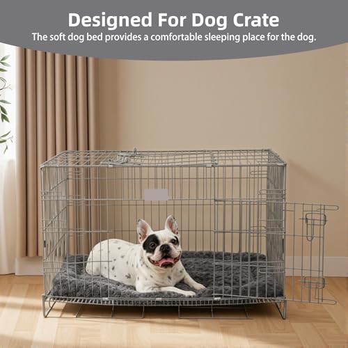 Exsnugy Washable Dog Bed Mat Large Size Fluffy Pet Crate Pad 42x28 XL - Image 3