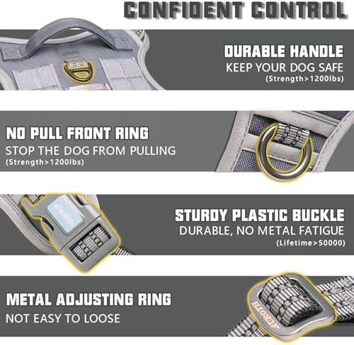 AUROTH Dog Harness for Small Medium Dogs, Tactical No Pull Dog Vest - Image 3