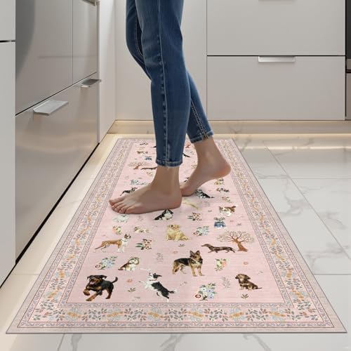 Pink Floral Hallway Runner Rug 2x4 by WelcometoBabovid