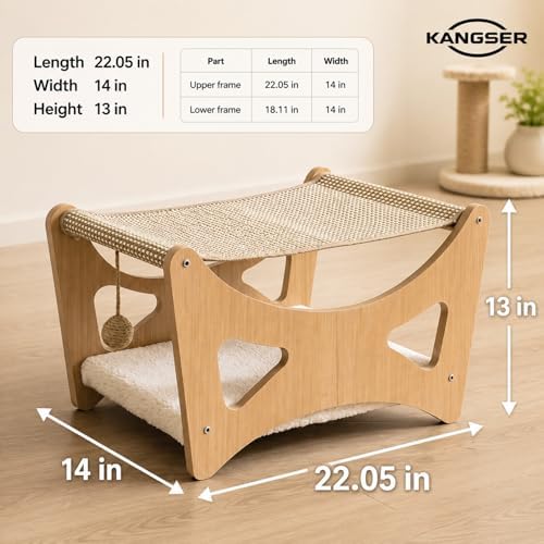 Cat Hammock Bed, 3 in 1 Elevated Bunk Cat Hammock Bed - Image 4