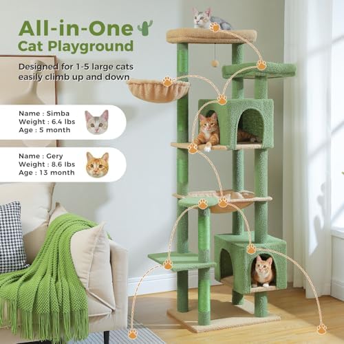 69" Cactus Cat Tree for Indoor Cats Large Adult - Image 2