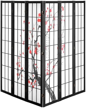 VEVOR Room Divider, 6 Panel Japanese Room Divider Screen, Wood Folding Privacy - Image 4