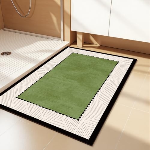 Ultra Thin Bath Mat 24"x16", Absorbent Quick Dry Washable Bath Rug by Watthourhome