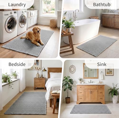 ILANGO Upgraded Waffle Bath Rug 20x32, Super Absorbent Non Slip Bath Mat - Image 6