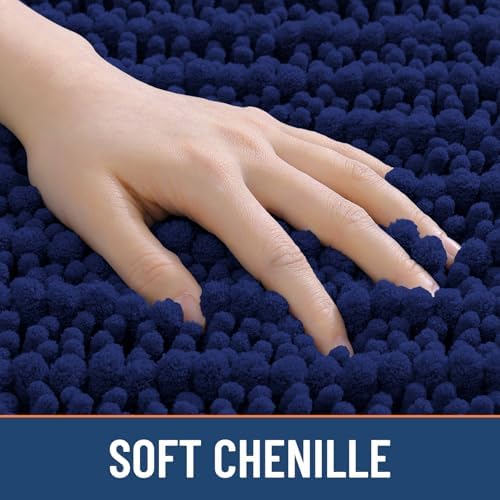 Smiry Bathroom Rugs 47X20, Extra Soft Rubber Backing Chenille Bath Mats - Image 4