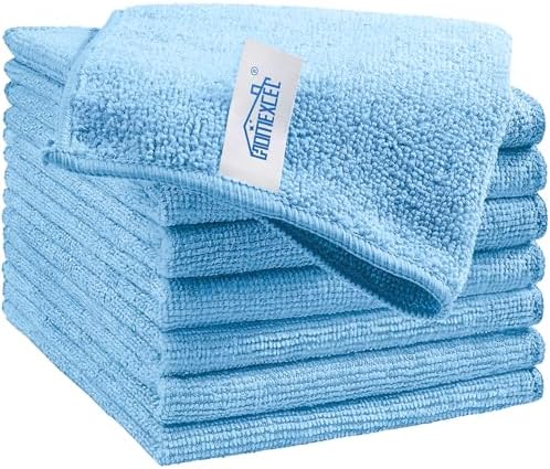 HOMEXCEL 8PK Microfiber Cleaning Cloth, Cleaning Rags by HOMEXCEL