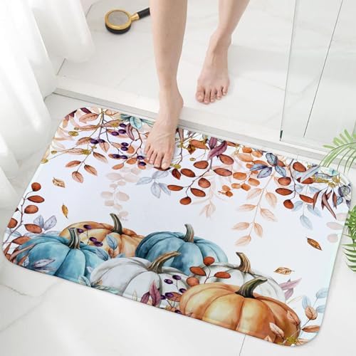 Sanzugh Fall Pumpkin Leaves Bath Mat Rug - Image 2