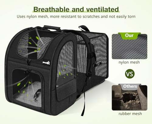 pecute Cat Backpack Breathable, Cat Carrier Backpack Expandable - Image 4