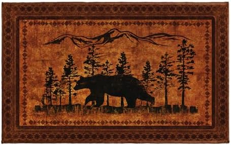 Giwawa Forest Bear Bath Rug Rustic Cabin Absorbent Plush Floor Mat 20"x32" Soft by Giwawa