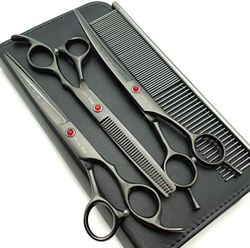 7.0in Professional Pet Grooming Scissors Set, Straight & Thinning & Curved by KINGSTAR