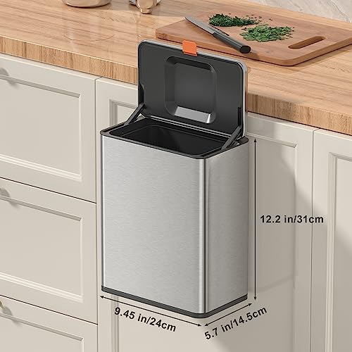 Mbillion 2.1 Gal Silver Hanging Stainless Steel Compost Bin - Image 5