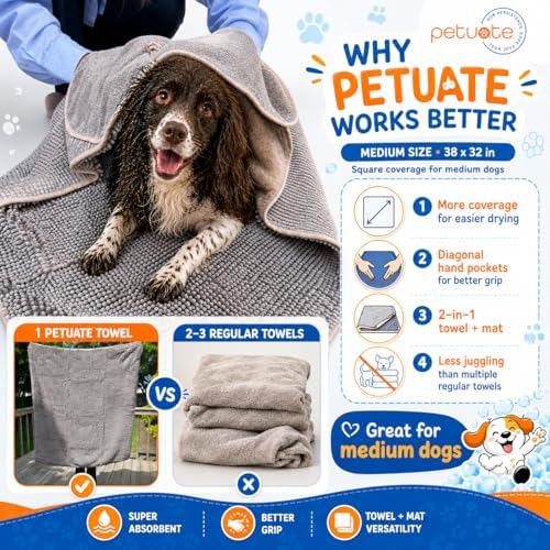 Pet 2-in-1 Dog Towel & Mat – Transforms from Drying to Bath Mat, Ultra Soft - Image 5