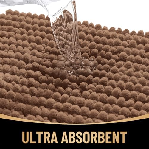 OLANLY Thick Chenille Toilet Rugs U-Shaped 24x20 - Image 3