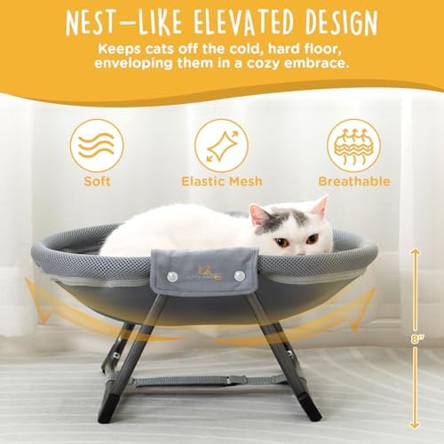 KITTY KINGDOM No-Assembly Folding Cat Hammock, Portable Elevated Cat Bed - Image 2