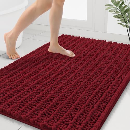 Smiry Bathroom Rugs 40X32, Extra Soft Rubber Backing Chenille Bath Mats by Smiry