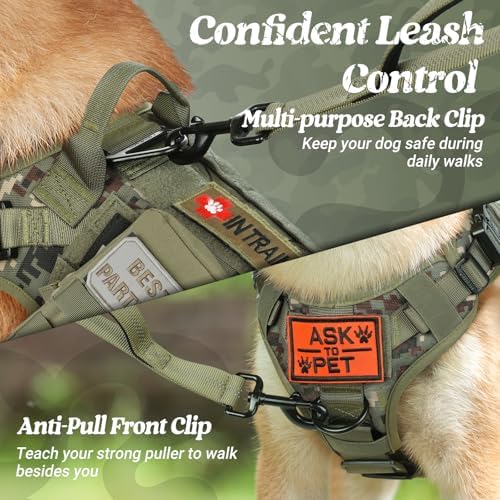 rabbitgoo Tactical Dog Harness for Small, Heavy Duty Military No Pull Vest - Image 2