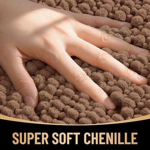 OLANLY Thick Chenille Toilet Rugs U-Shaped 24x20 - Image 2