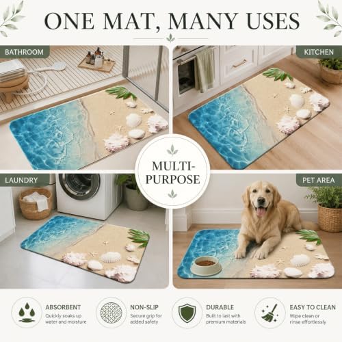 Natural Diatomaceous Earth Bath Mat, Ultra Thin Quick Dry Floor Rug - Image 7