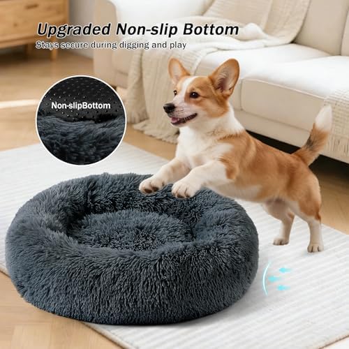 NOYAL Donut Dog Bed for Small Medium Pets, Plush Calming Faux Fur - Image 3